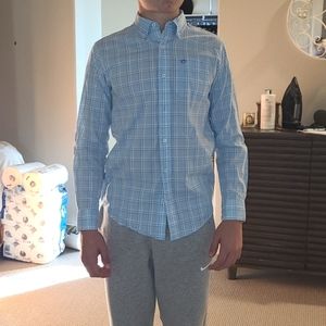 Southern Tide Boys Plaid 100% Cotton Button Down Oxford Sz L 14-16